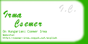 irma csemer business card